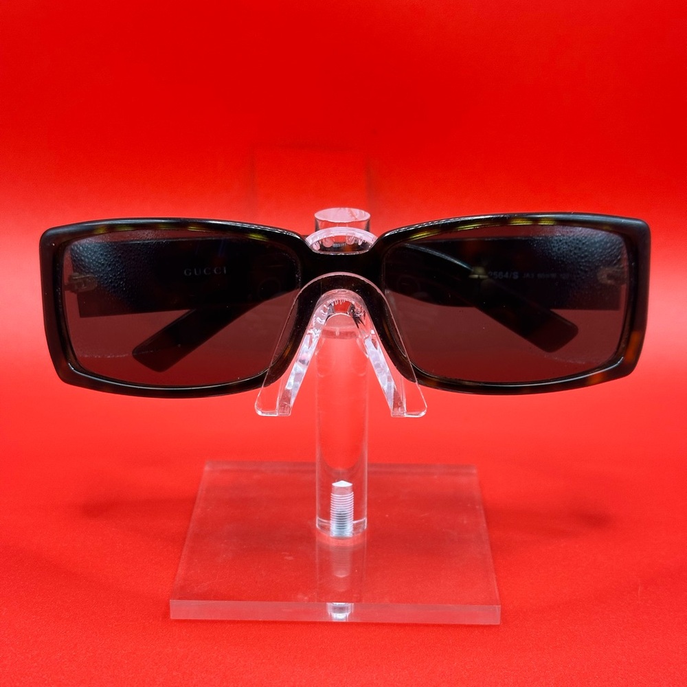 Gucci Tortoiseshell Rectangular Sunglasses - image 1